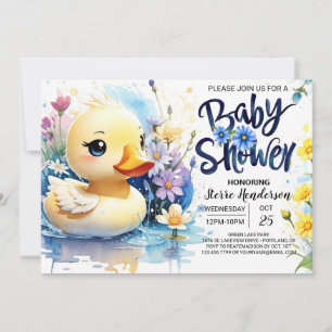 Waterverf Duckling Baby shower Whimsy Kaart