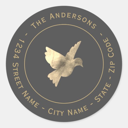 Waterverf duif retour adres label (Voorkant)