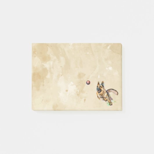 Waterverf Duits gezelschapsdier Shepherd Post-it® Notes (Voorkant)