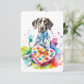 Waterverf Duits Korthaar Hart Box Note Kaart (Staand voorkant)