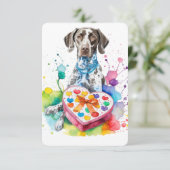 Waterverf Duits Korthaar Hart Box Note Kaart (Staand voorkant)