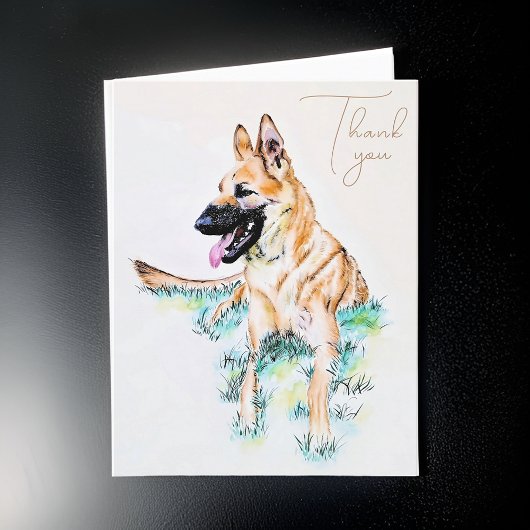 Waterverf Duits Shepherd Malinois Dog Portrait Bedankkaart