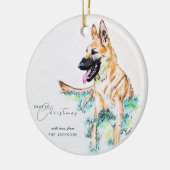 Waterverf Duitse herder Belgian Malinois Foto Keramisch Ornament (Links)