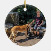 Waterverf Duitse herder Belgian Malinois Foto Keramisch Ornament (Achterkant)