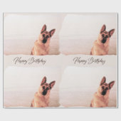 Waterverf Duitse herder Birthday Cadeaupapier (Vlak)
