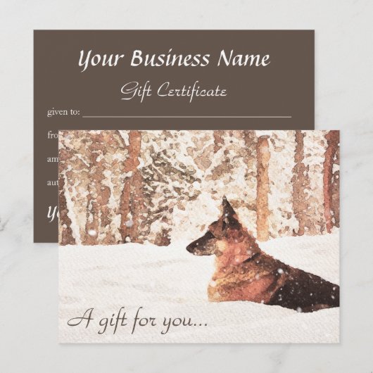 Waterverf Duitse Herder Cadeaubon Briefkaart (Voorkant / Achterkant)