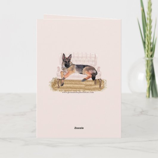 Waterverf Duitse Herder Fun Verjaardag voor Vrouwe Kaart (Achterkant)