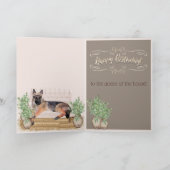 Waterverf Duitse Herder Fun Verjaardag voor Vrouwe Kaart (Binnen)