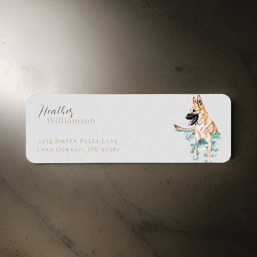 Waterverf Duitse herder Malinois Dog Etiket