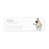 Waterverf Duitse Herder Malinois Hond Etiket (Voorkant)