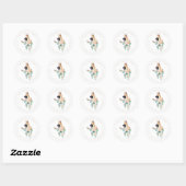 Waterverf Duitse Herder Malinois Retouradres Ronde Sticker (Vel)