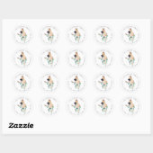 Waterverf Duitse Herder Malinois Retouradres Ronde Sticker (Vel)