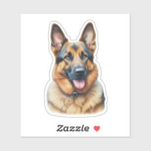 Waterverf Duitse herder Sticker