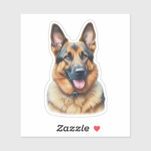 Waterverf Duitse herder Sticker (Vel)