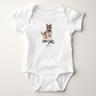 Waterverf Duitse Herdershond Baby Body Romper