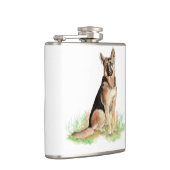 Waterverf Duitse Herdershond Huisdier Leuk Dier Heupfles (Rechts)