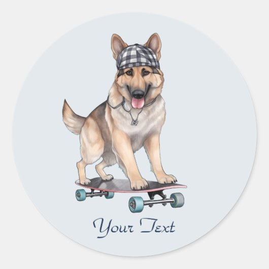Waterverf Duitse Herdershond Sticker (Voorkant)