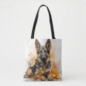 WATERVERF DUITSE HERDERSHOND TOTE BAG (Voorkant)