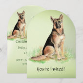 Waterverf Duitse herdershond verjaardagsfeestje Kaart (Voorkant / Achterkant)