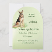 Waterverf Duitse herdershond verjaardagsfeestje Kaart (Achterkant)