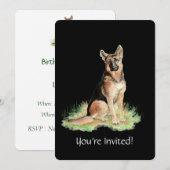 Waterverf Duitse herdershond verjaardagsfeestje Kaart (Voorkant / Achterkant)