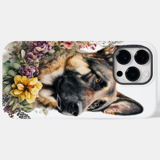 Waterverf DUITSE SHEPHERD DOG Case-Mate iPhone Case (Achterkant (horizontaal))