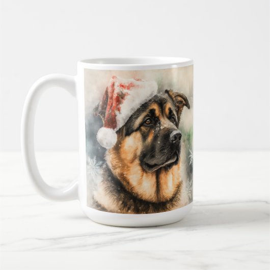 Waterverf DUITSE SHEPHERD DOG Koffiemok (Links)