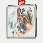 Waterverf DUITSE SHEPHERD DOG Metalen Ornament (Links)