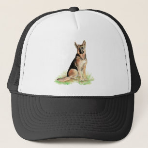 Waterverf Duitse Shepherd Dog Pet Animal Art