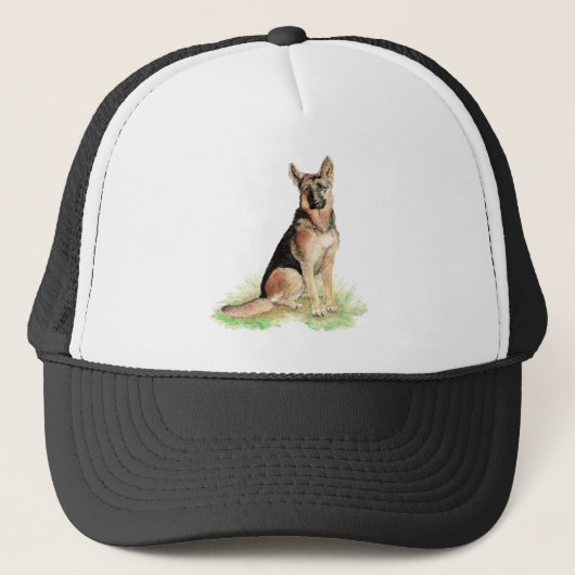 Waterverf Duitse Shepherd Dog Pet Animal Art (Voorkant)