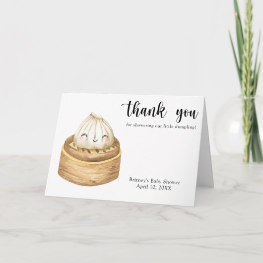 Waterverf dumpling - bedankt babyshower (Voorkant)