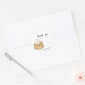 Waterverf dumpling - bedankt babyshower ronde sticker (Envelop)
