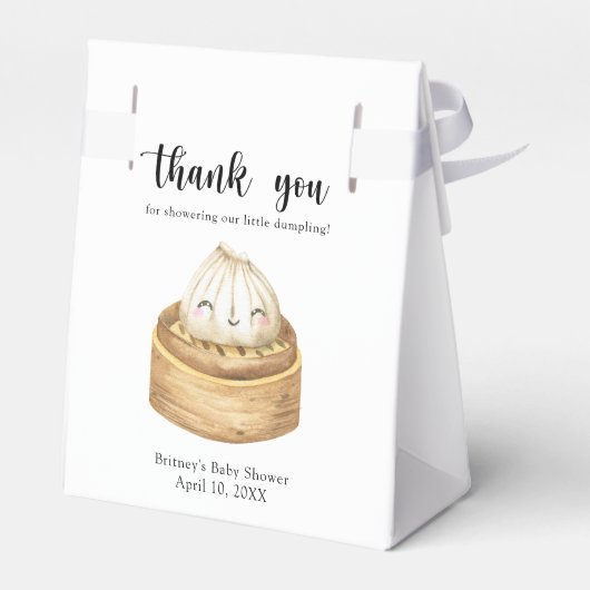 Waterverf Dumpling - Dank u baby shower Bedankdoosjes (Achterkant)