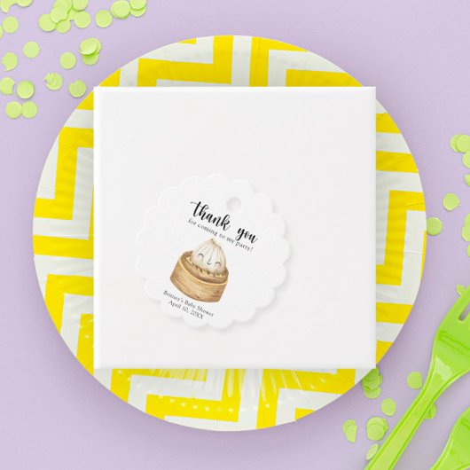 Waterverf Dumpling - Dank u baby shower Bedankjes Labels