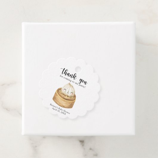 Waterverf Dumpling - Dank u baby shower Bedankjes Labels (In situ)