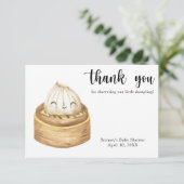 Waterverf Dumpling - Dank u baby shower Bedankkaart (Staand voorkant)
