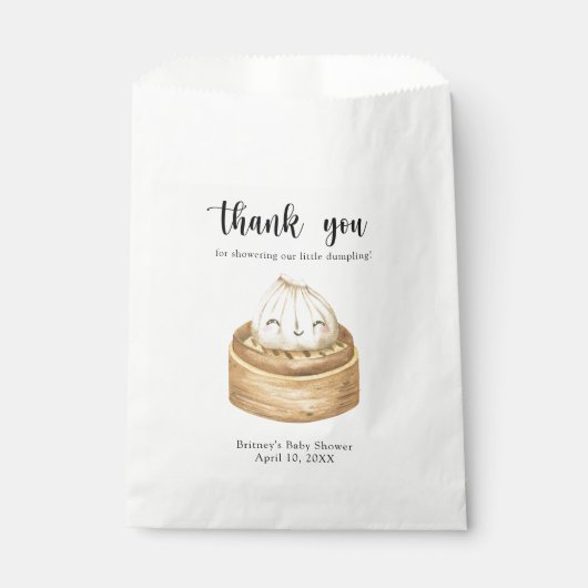 Waterverf Dumpling - Dank u baby shower Bedankzakje (Voorkant)