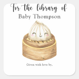 Waterverf dumpling - voor de bibliotheek van vierkante sticker