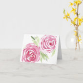 waterverf dunne roze flacon kaart (Gele Bloem)