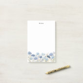 Waterverf Dust Blue Hydrangeas Gepersonaliseerd Post-it® Notes (Op bureau)