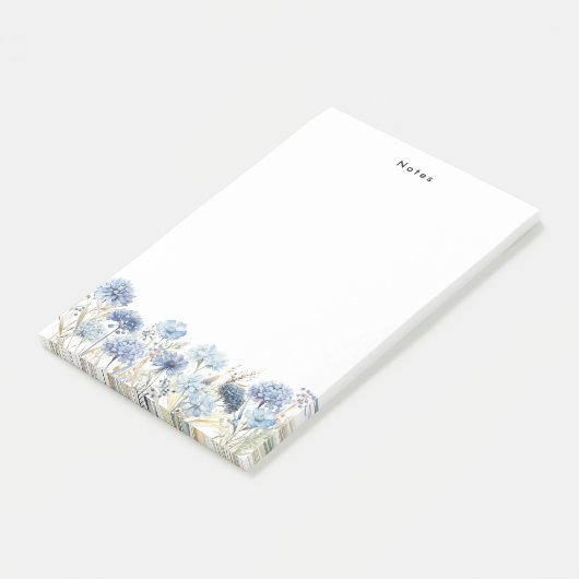 Waterverf Dust Blue Hydrangeas Gepersonaliseerd Post-it® Notes (Schuin)