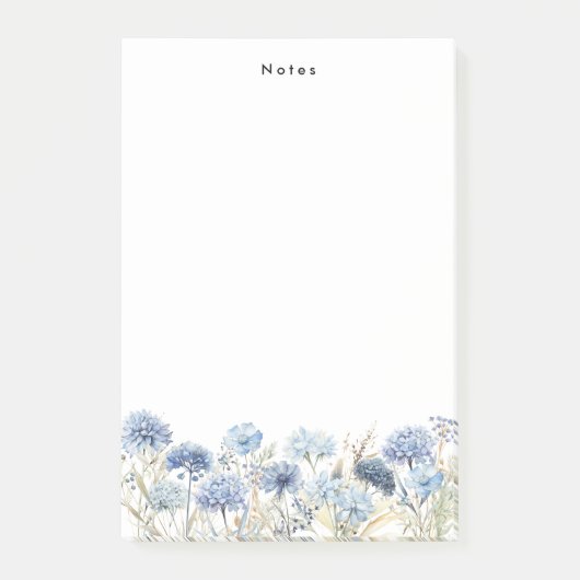 Waterverf Dust Blue Hydrangeas Gepersonaliseerd Post-it® Notes (Voorkant)