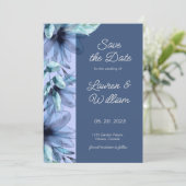 Waterverf dusty-blauw lichtviolet sparen de Datum Save The Date (Staand voorkant)