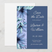 Waterverf dusty-blauw lichtviolet sparen de Datum Save The Date (Voorkant / Achterkant)