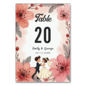 Waterverf Dusty Bloemenbruid en bruidegom bruiloft Kaart (Achterkant)