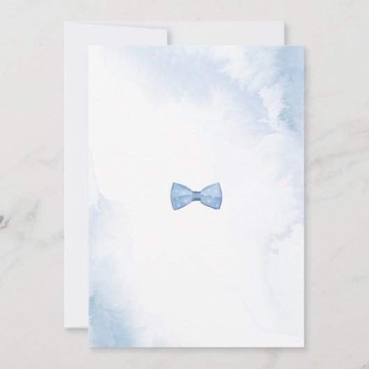 Waterverf Dusty Blue Baby shower Kaart (Achterkant)