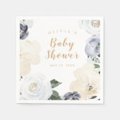 waterverf dusty blue baby shower servet (Voorkant)