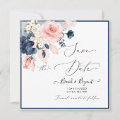 Waterverf Dusty Blue Blush Rozen Kaart (Voorkant)