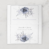 Waterverf Dusty Blue Bohemian Floral Plaatskaartje (Buitenkant ongevouwen)