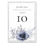 Waterverf Dusty Blue Boho Floral Wedding Kaart (Voorkant)